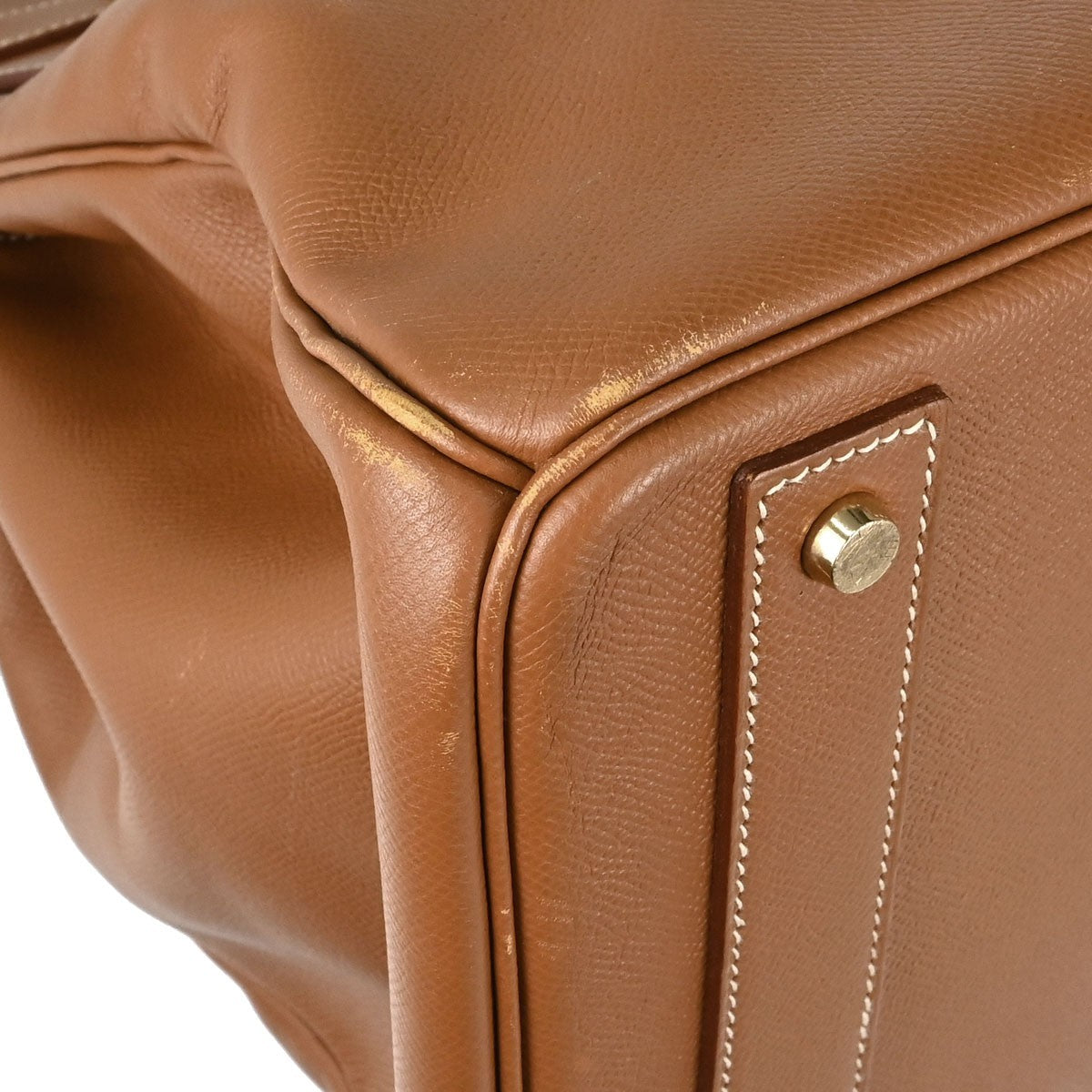 Hermes Birkin Brown Courchevel With Gold Hardware Brown Leather Handbag (Pre-Owned)
