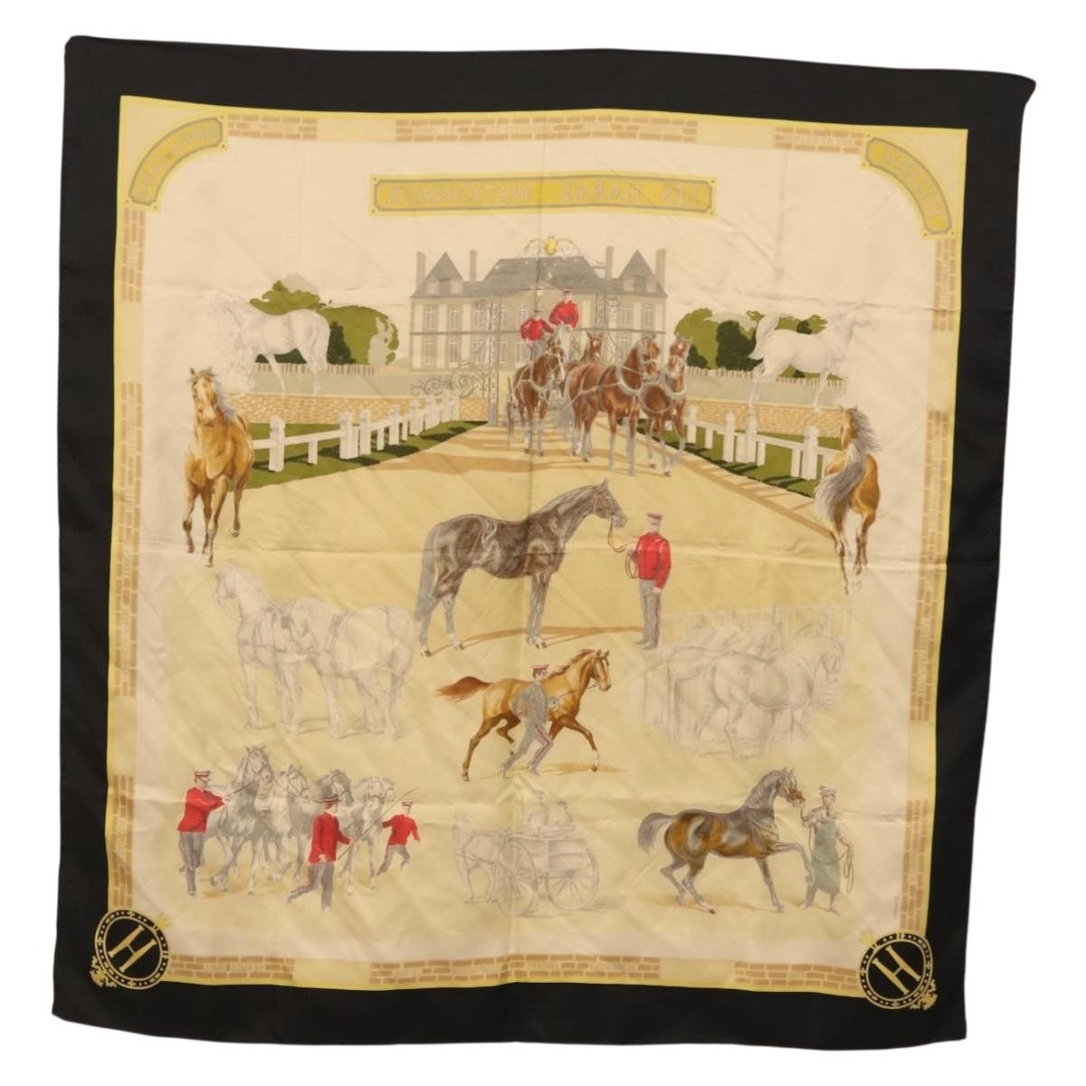 Hermes Carré 90 Silk Multicolor Black Silk Scarve & Shawl Accessory (Pre-Owned)