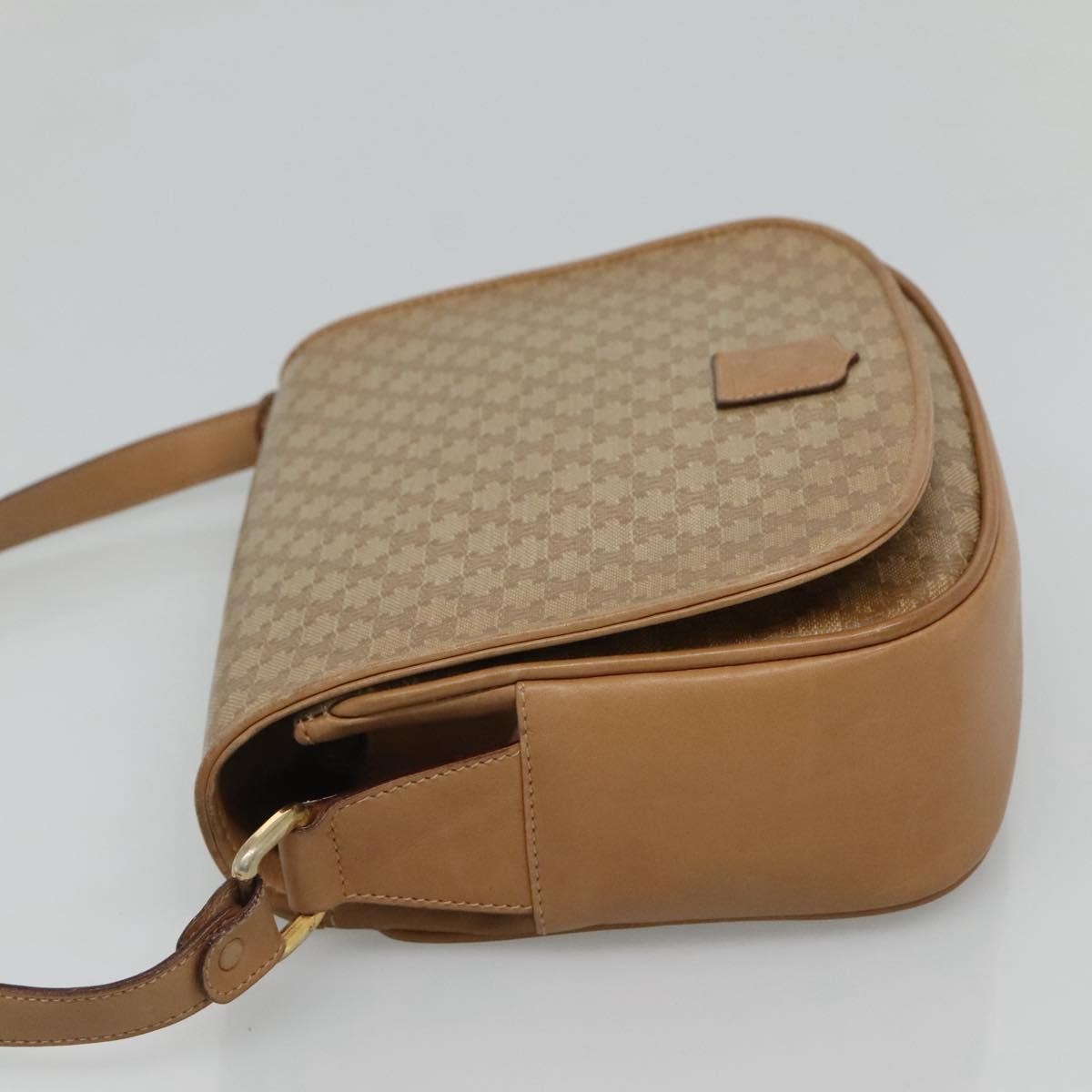 Celine Vintage Macadam Canvas And Leather Beige Canvas Shoulder Bag Bag (Pre-Owned)