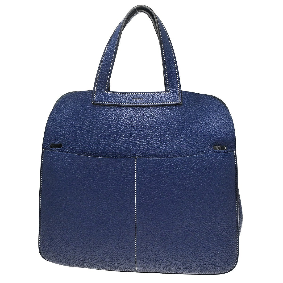 Hermes Halzan Clémence Blue Leather Tote Bag Bag (Pre-Owned)