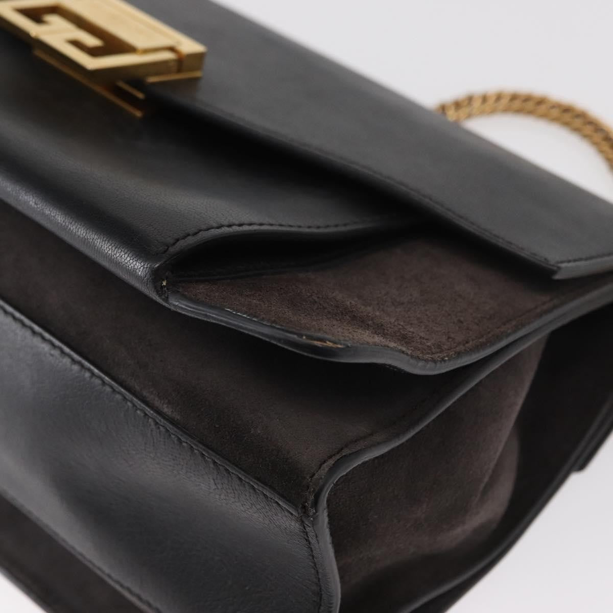 Givenchy Gv3 Flap Leather Black Leather Shoulder Bag Bag (Pre-Owned)