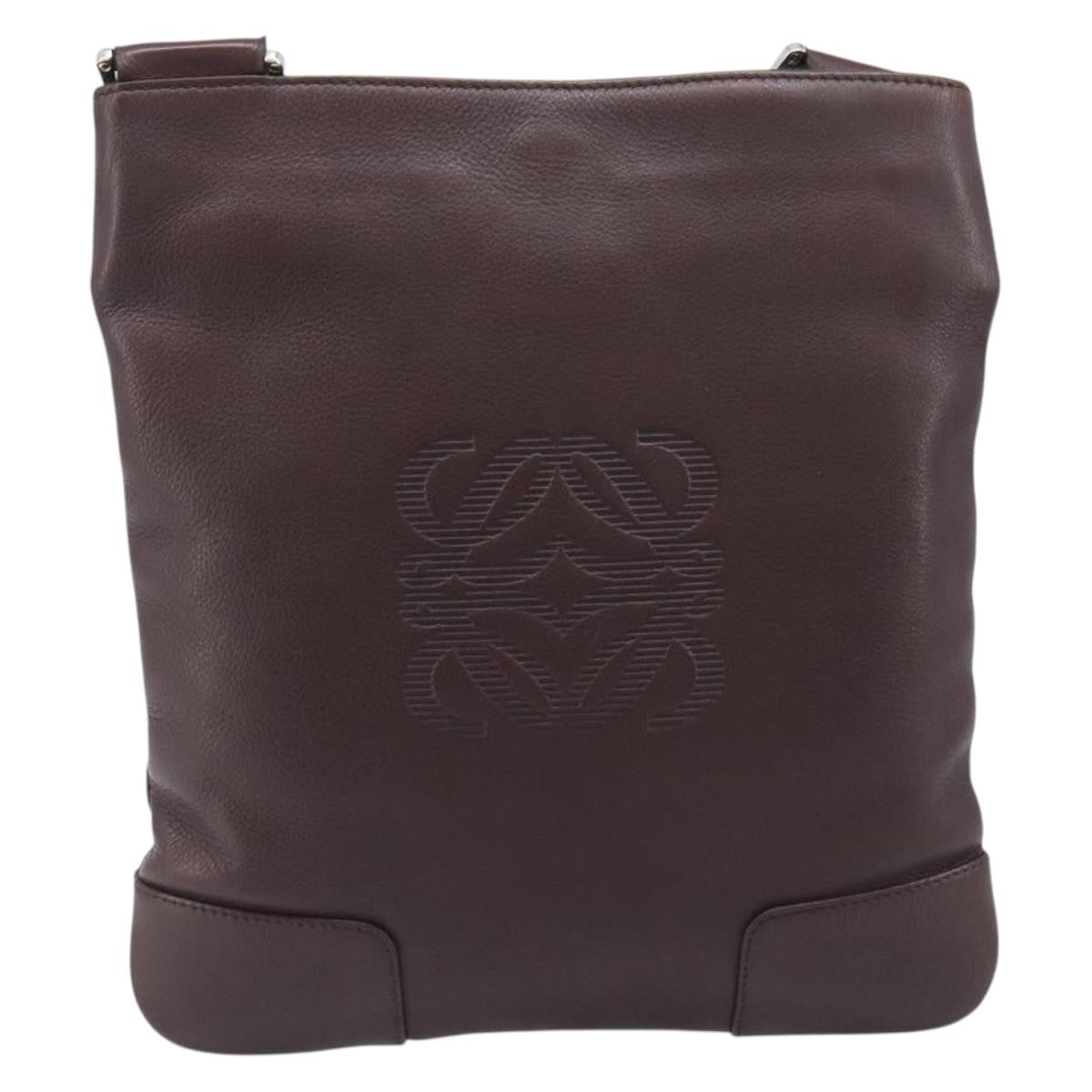 Loewe Anagram Leather Brown Leather Shoulder Bag Bag (Pre-Owned)