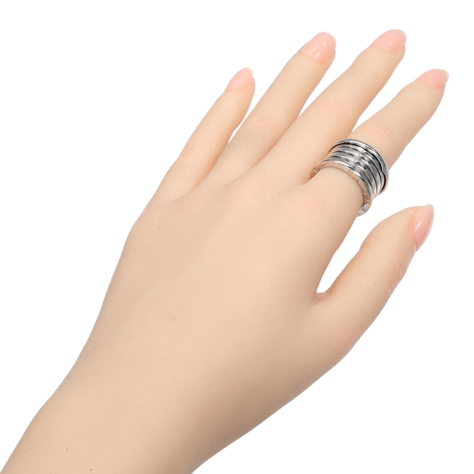 Bvlgari B.Zero1 Xxth Anniversary Five Band 18K White Gold Silver White_Gold Ring Jewelry (Pre-Owned)