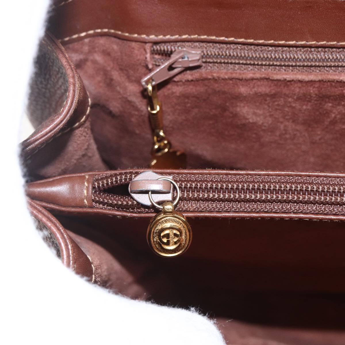 Gucci Vintage Tote Leather Brown Leather Tote Bag Bag (Pre-Owned)