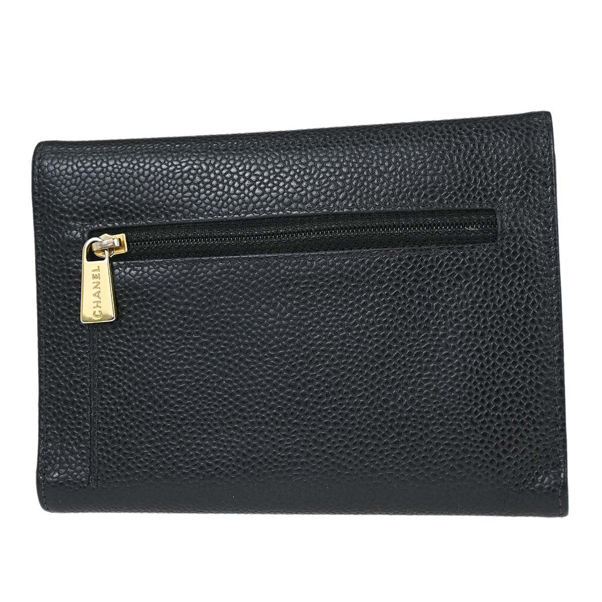 Chanel Timeless Cc French Caviar Black Calfskin Wallets Accessory (Pre-Owned)
