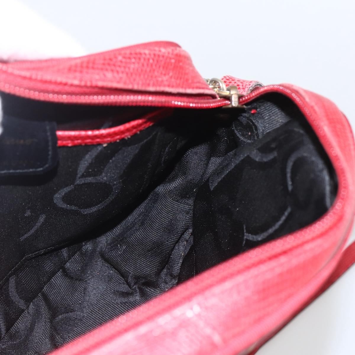 Salvatore Ferragamo Vara Bow Camera Leather Red Leather Shoulder Bag Bag (Pre-Owned)