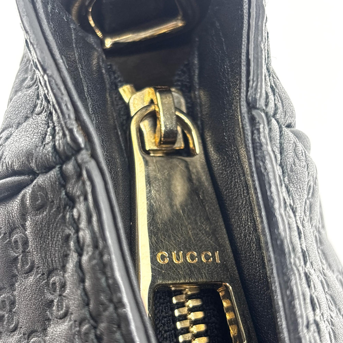 Gucci Bree Microguccissima Leather Black Leather Tote Bag Bag (Pre-Owned)
