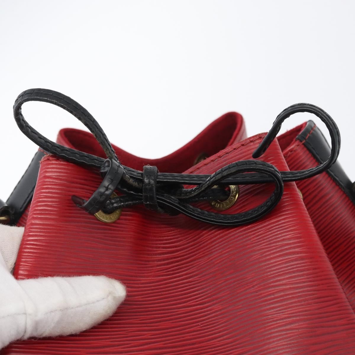 Louis Vuitton Petit Noe Monogram Canvas Red Leather Shoulder Bag Bag (Pre-Owned)