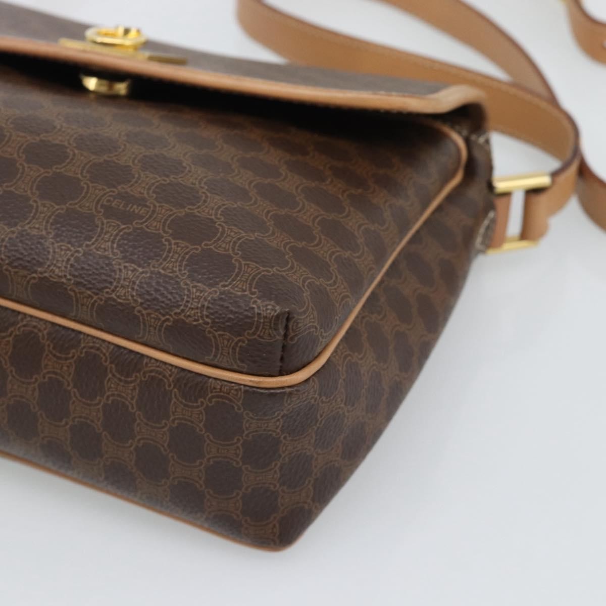 Celine Macadam Canvas Brown Canvas Shoulder Bag Bag (Pre-Owned)