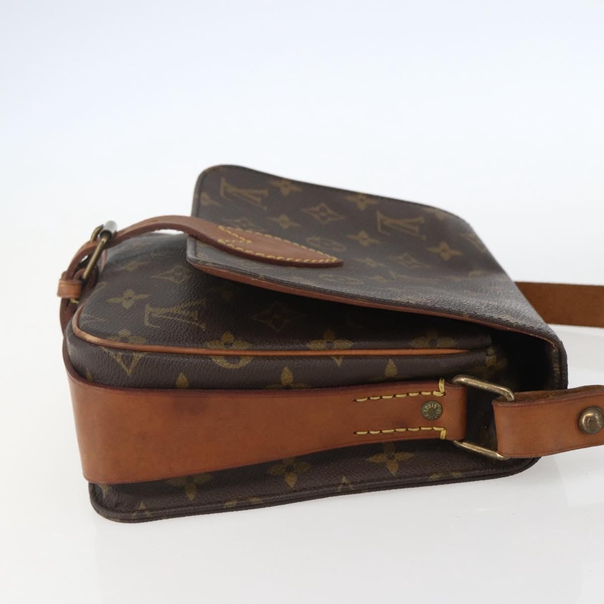Louis Vuitton Cartouchiere Monogram Canvas Brown Canvas Shoulder Bag Bag (Pre-Owned)