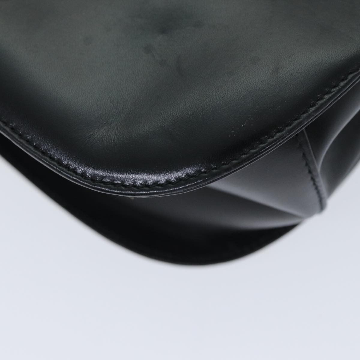 Salvatore Ferragamo Gancini Leather Black Leather Handbag (Pre-Owned)