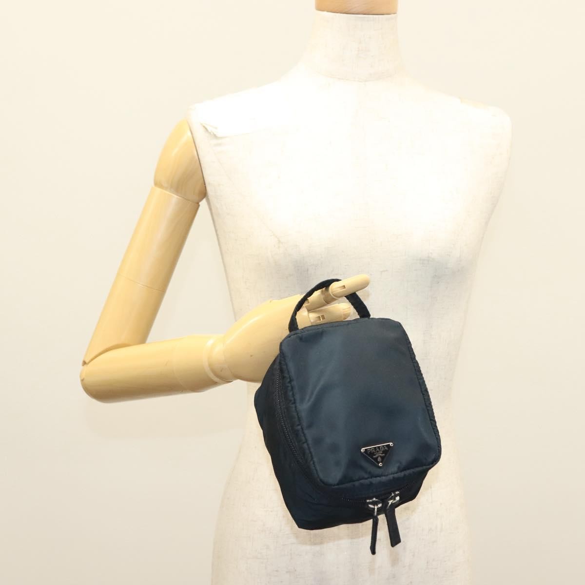 Prada Zip Around Toiletry Tessuto Navy Nylon Clutche & Pouche Bag (Pre-Owned)