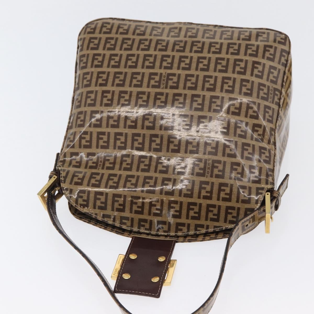 Fendi Mamma Baguette Zucchino Canvas Beige Canvas Shoulder Bag Bag (Pre-Owned)