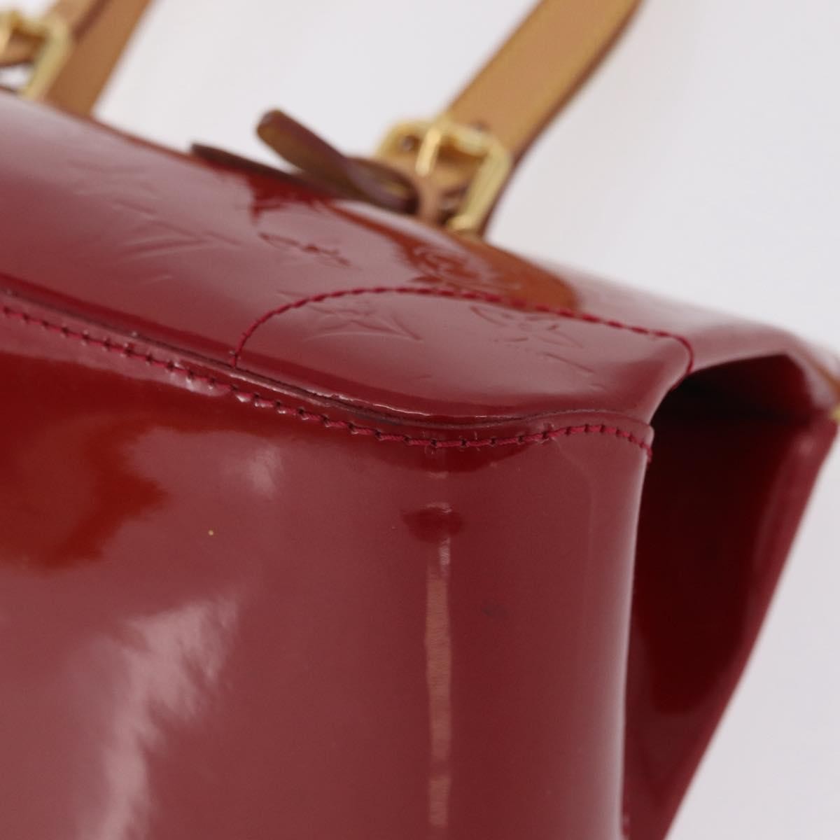 Louis Vuitton Rosewood Avenue Monogram Vernis Red Patent_Leather Handbag (Pre-Owned)