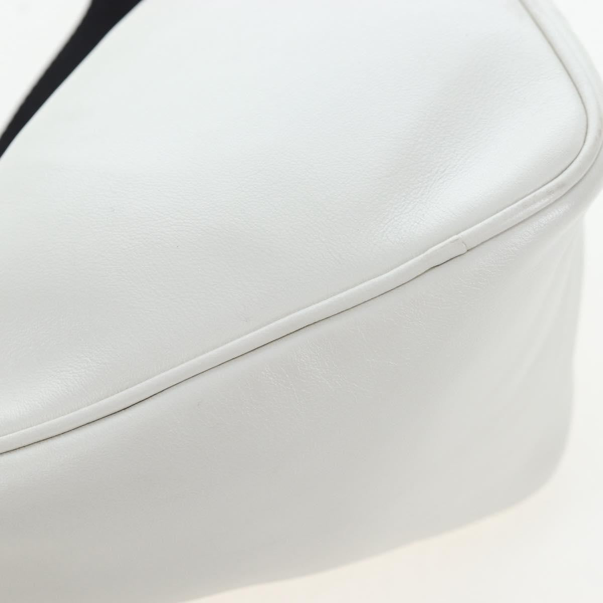 Prada Triangle Logo Wristlet Embossed Leather White Leather Clutche & Pouche Bag (Pre-Owned)