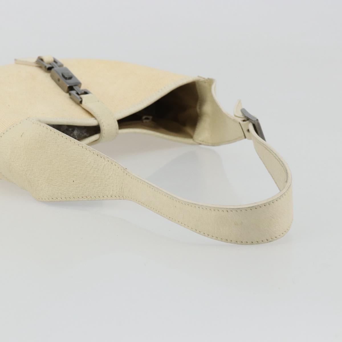 Gucci Vintage Jackie Shoulder Canvas And Leather Beige Canvas Handbag (Pre-Owned)