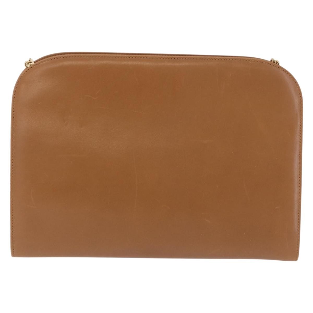 Salvatore Ferragamo Vintage Gancini Chain Leather Brown Leather Shoulder Bag Bag (Pre-Owned)
