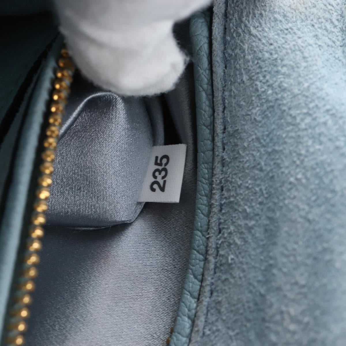 Miu Miu Madras Crystal Buckle Leather Blue Leather Shoulder Bag Bag (Pre-Owned)