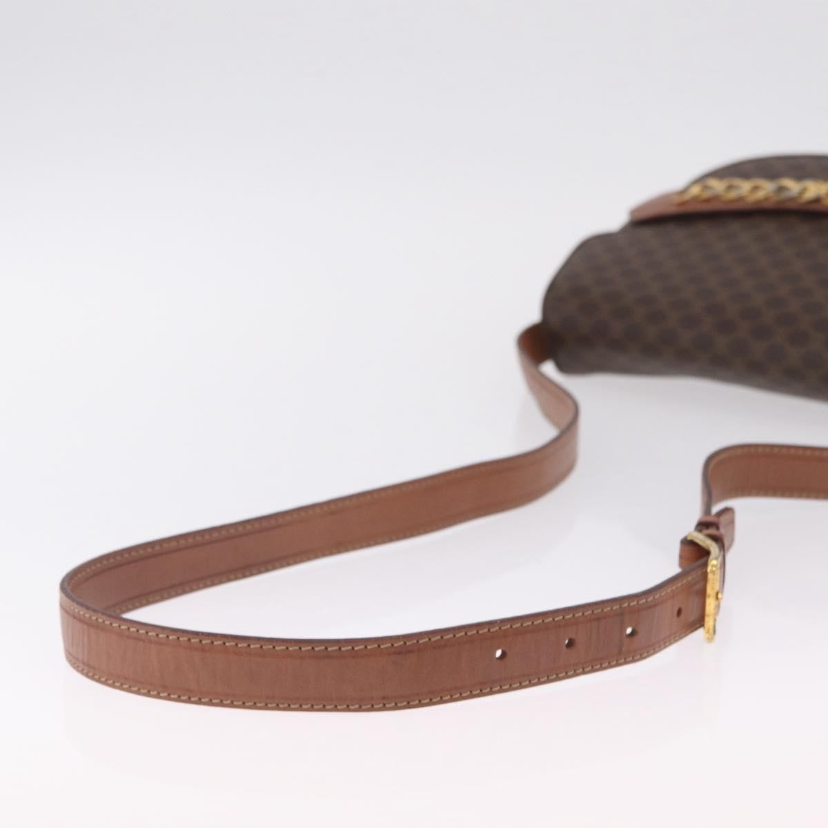 Celine Macadam Shoulder Canvas Brown Canvas Crossbody Bag Bag (Pre-Owned)