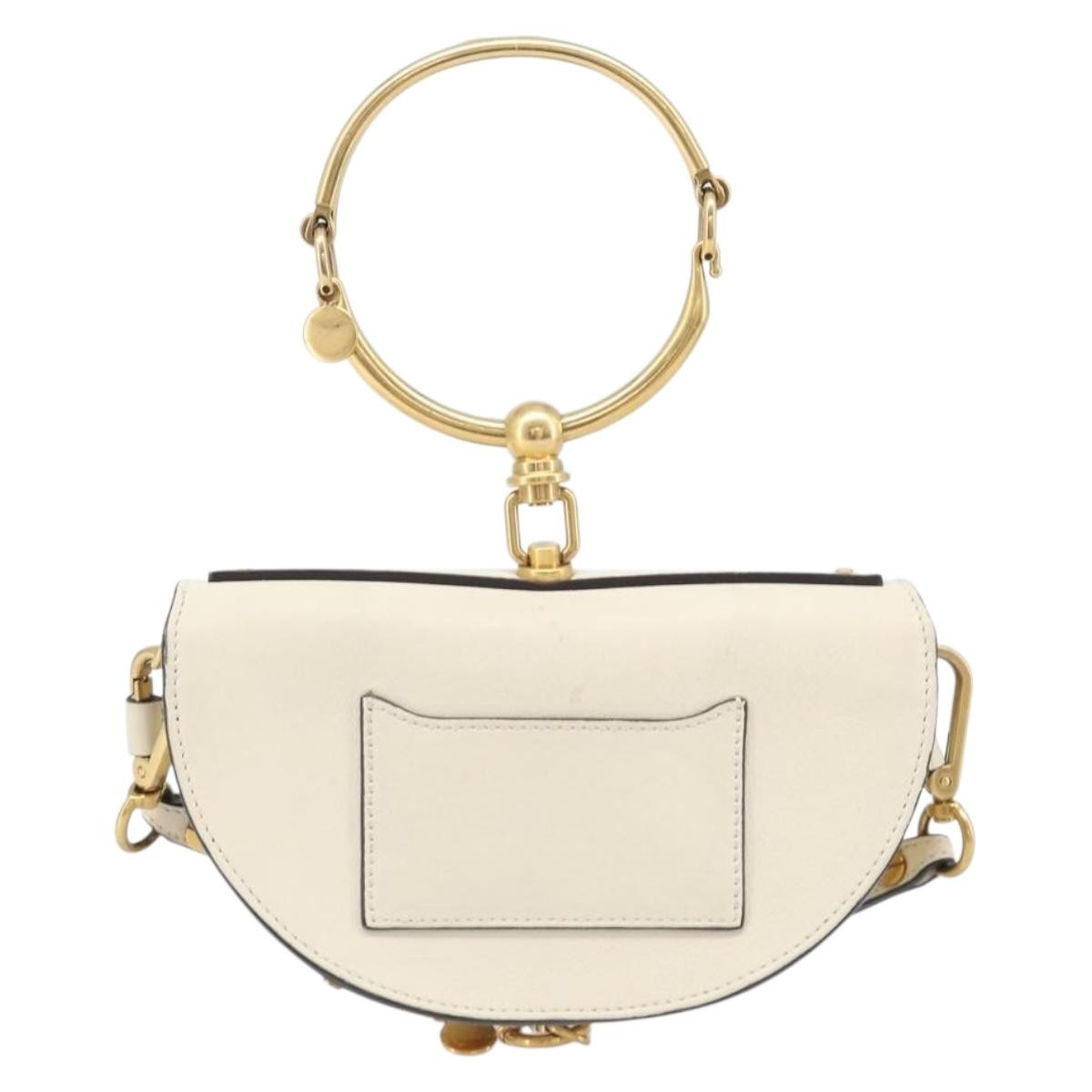 Chloe Nile Minaudière Leather White Leather Handbag (Pre-Owned)