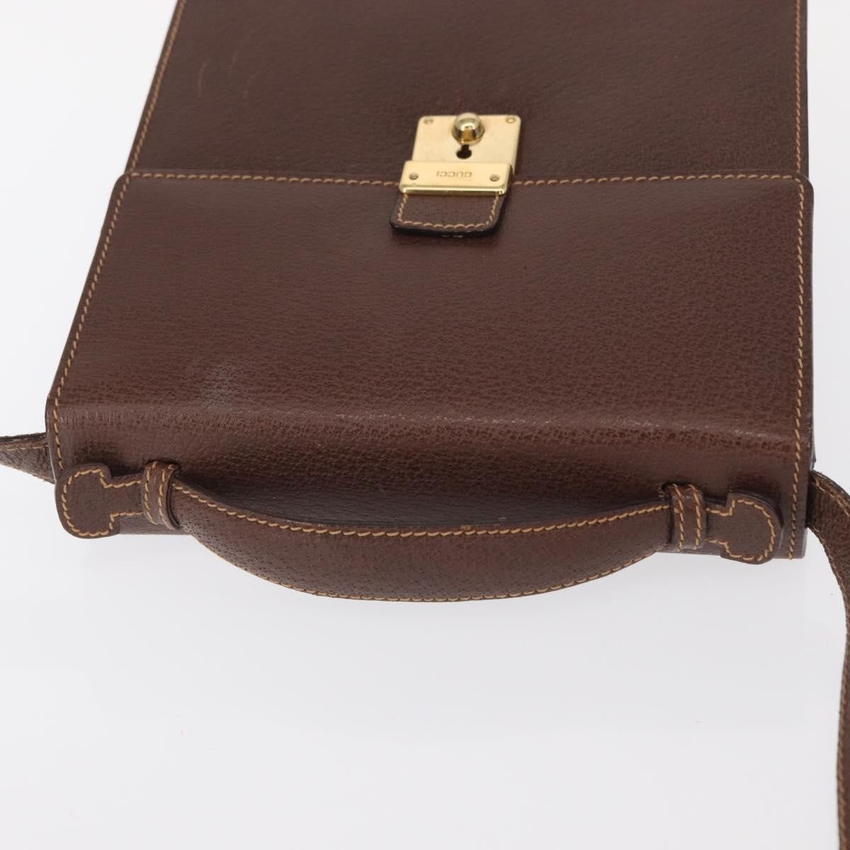 Gucci Vintage Leather Brown Leather Shoulder Bag Bag (Pre-Owned)