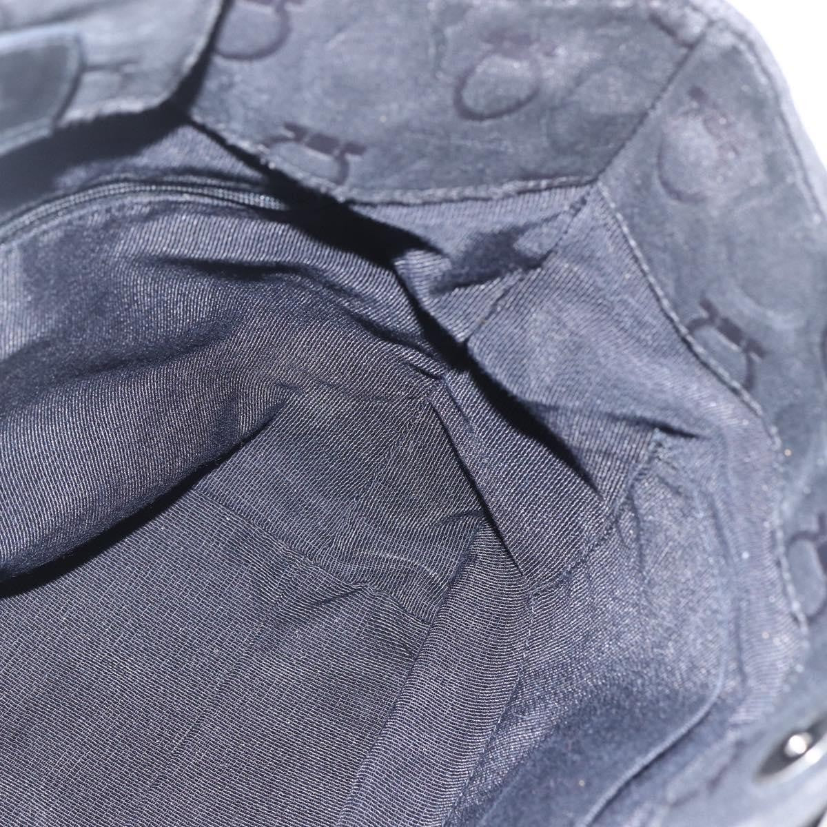Salvatore Ferragamo Gancini Tote Nylon Black Nylon Tote Bag Bag (Pre-Owned)
