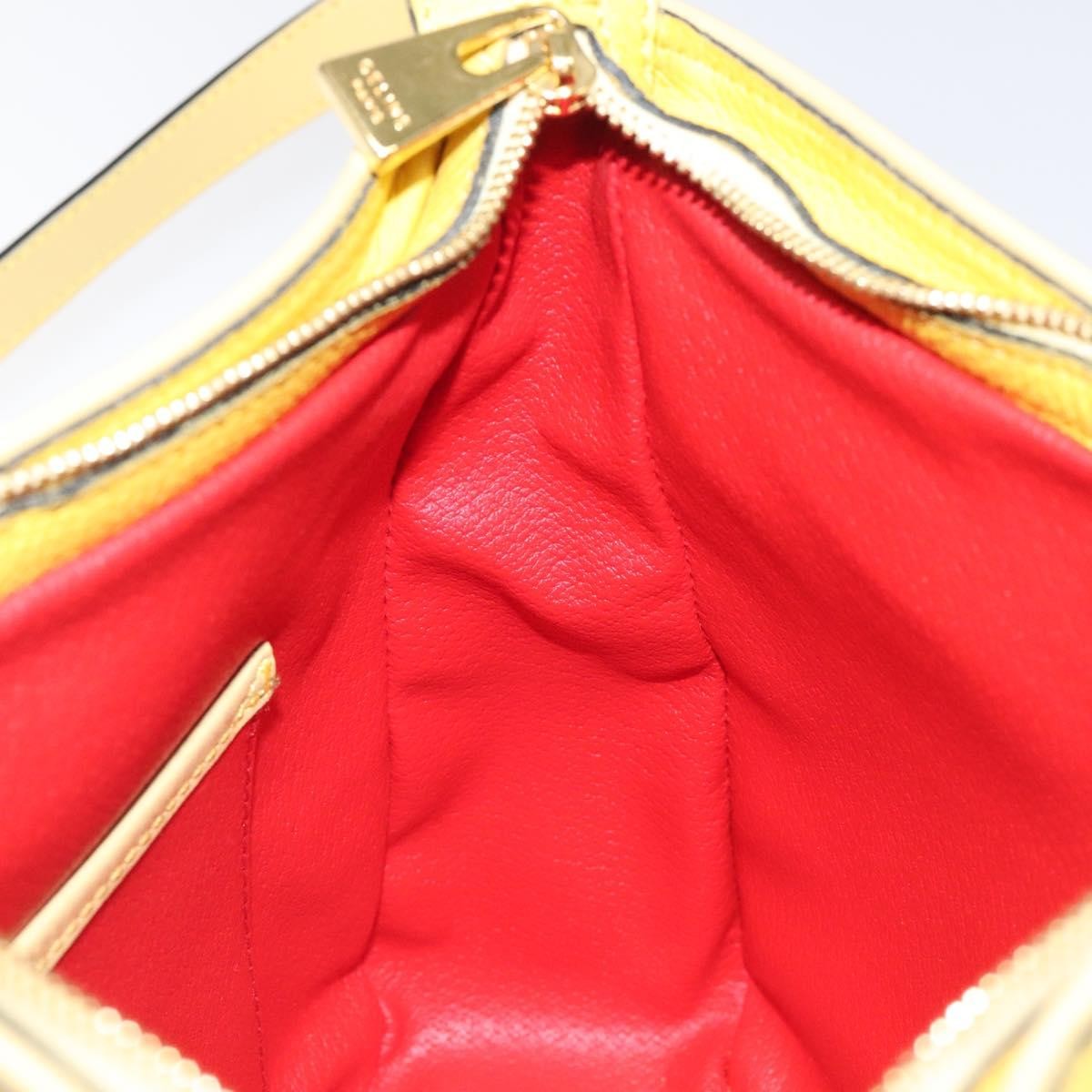 Celine Vintage Leather Yellow Leather Shoulder Bag Bag (Pre-Owned)