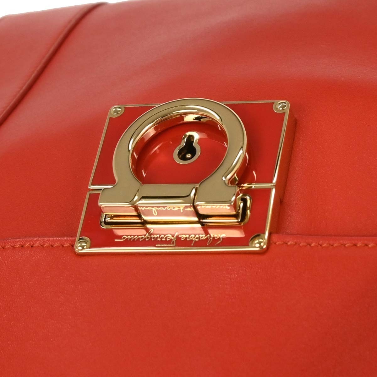 Salvatore Ferragamo Sookie Satchel Leather Red Leather Handbag (Pre-Owned)