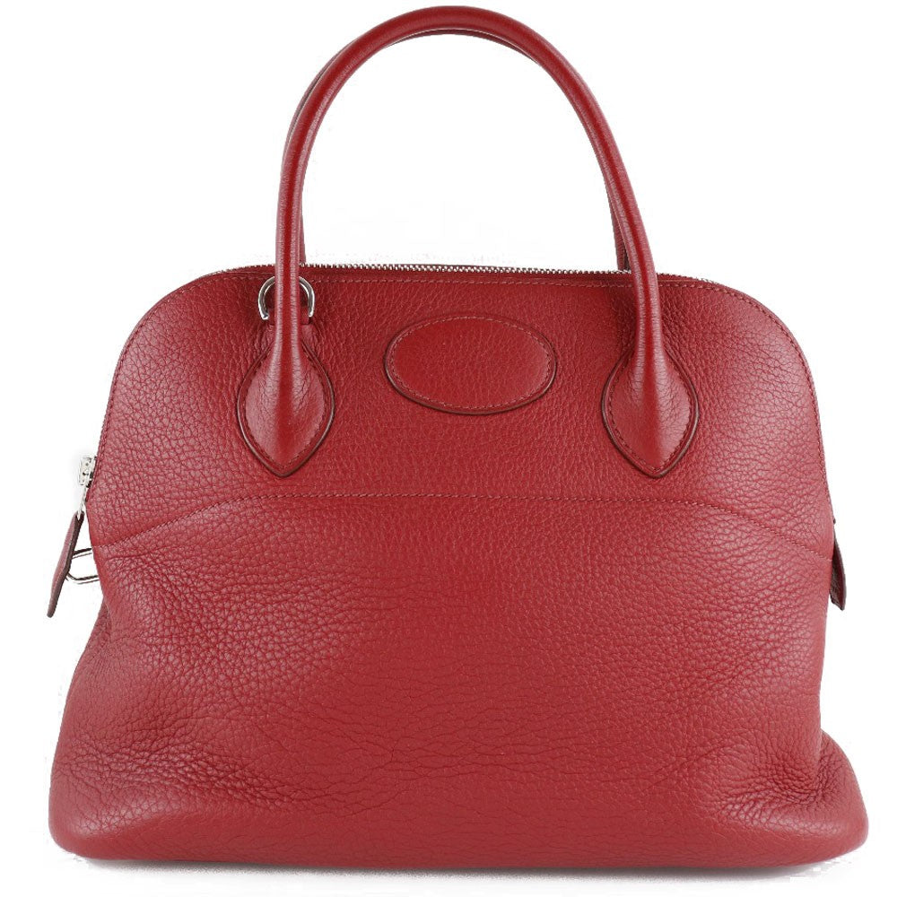 Hermes Bolide Clemence Red Leather Handbag (Pre-Owned)