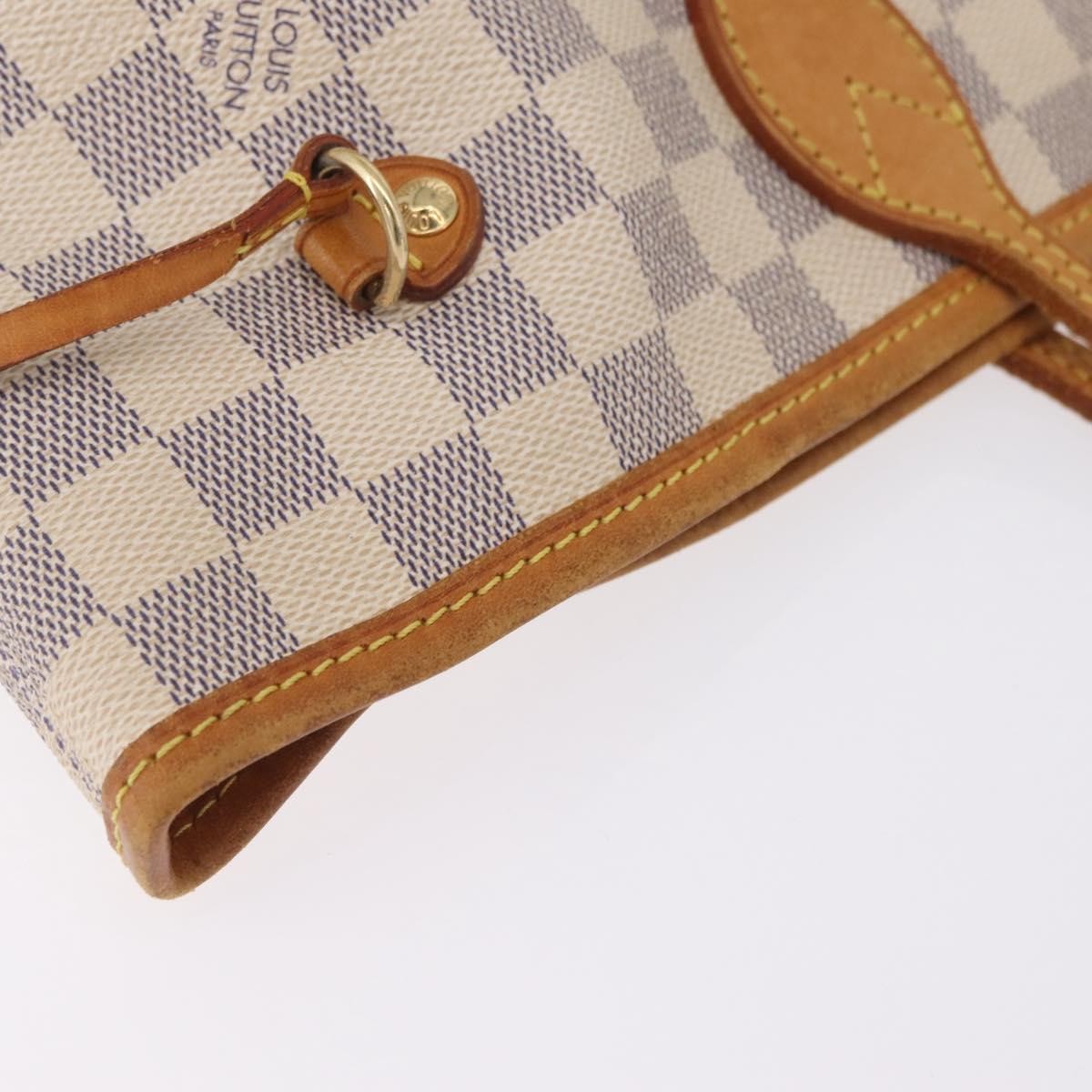 Louis Vuitton Neverfull Damier White Canvas Tote Bag Bag (Pre-Owned)