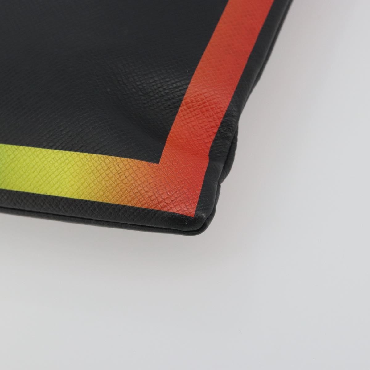 Louis Vuitton Pochette A4 Rainbow Taiga Leather Black Leather Clutche & Pouche Bag (Pre-Owned)