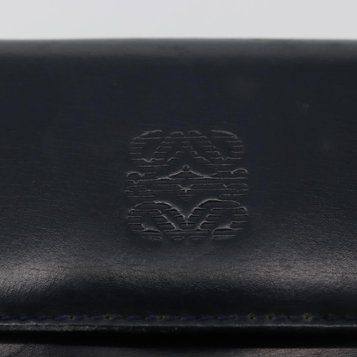 Loewe Anagram Leather Navy Leather Shoulder Bag Bag (Pre-Owned)