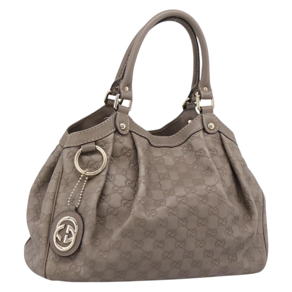 Gucci Sukey Guccissima Leather Gray Leather Tote Bag Bag (Pre-Owned)