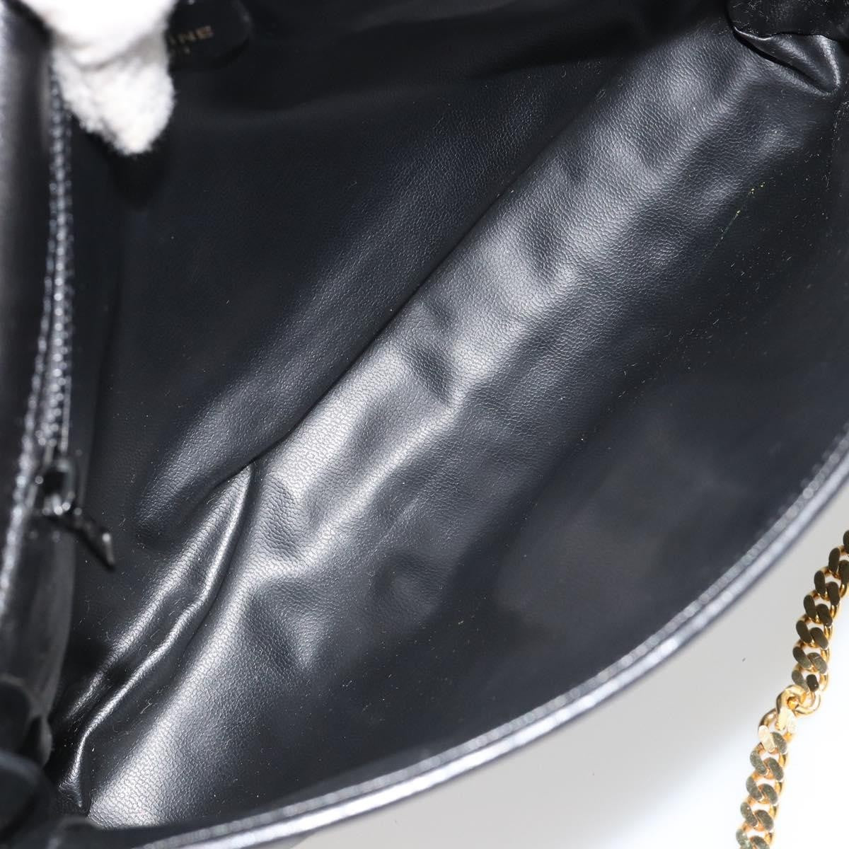 Celine Flap Shoulder Leather Black Leather Shoulder Bag Bag (Pre-Owned)