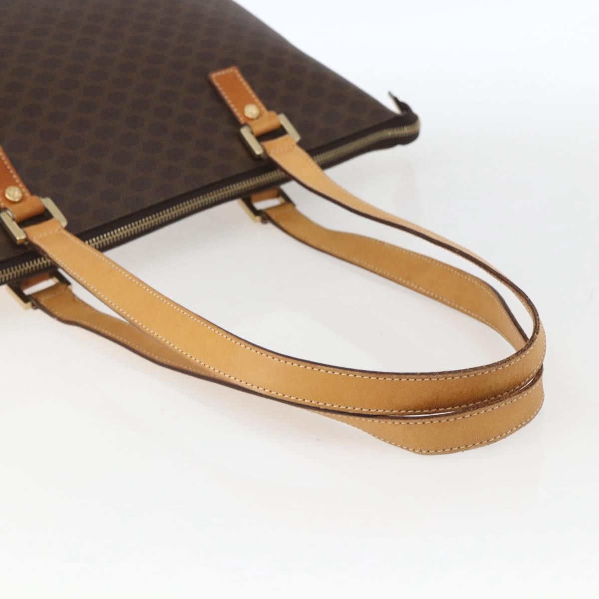 Celine Vintage Macadam Canvas And Leather Brown Canvas Tote Bag Bag (Pre-Owned)