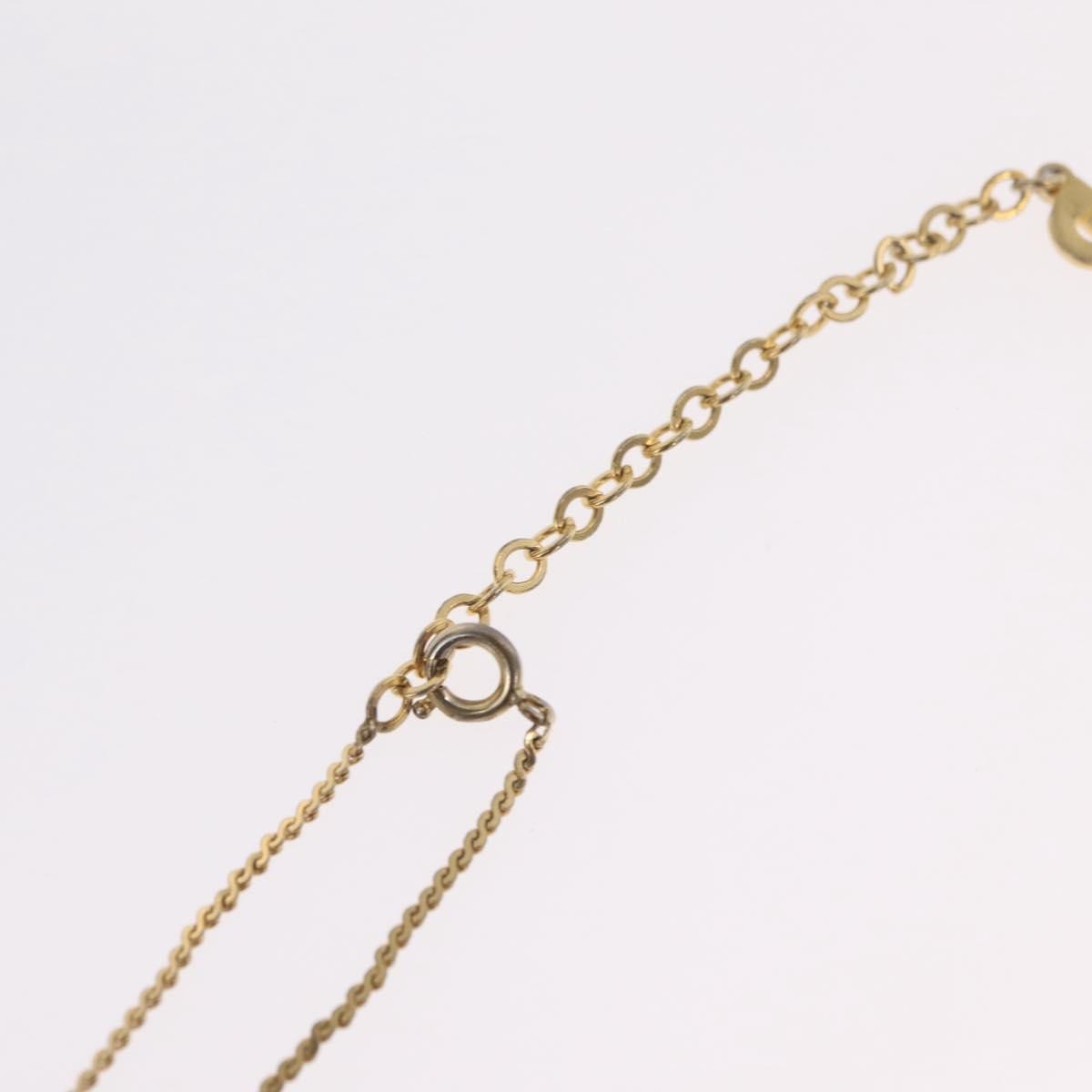 Christian Dior Vintage Cd Pendant Metal With Crystals Gold Metal Necklace Jewelry (Pre-Owned)