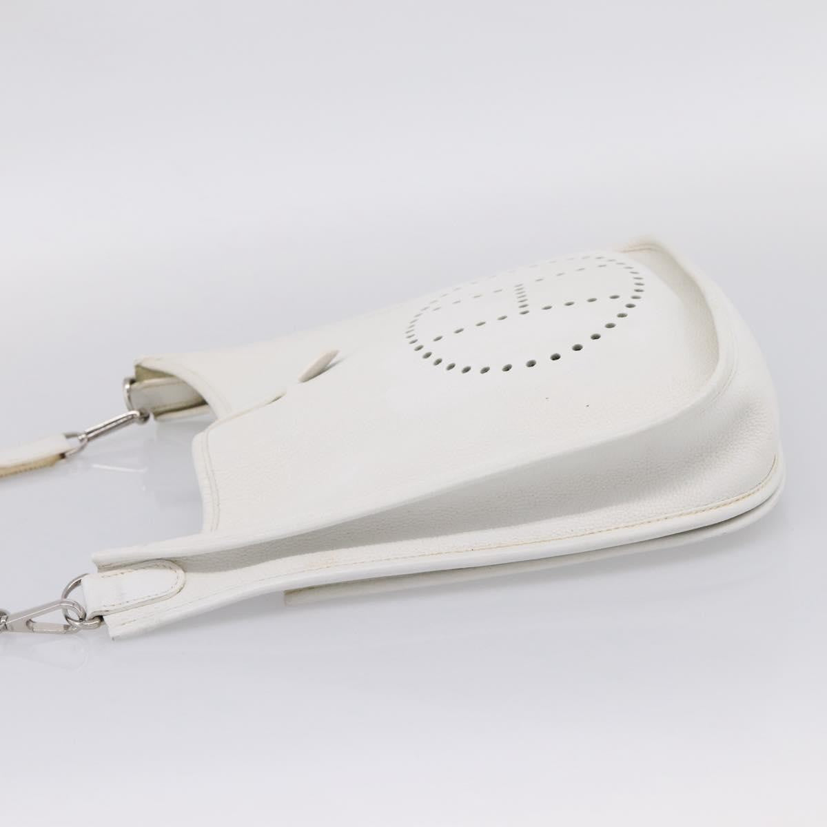 Hermes Evelyne Bag Gen I Togo White Leather Handbag (Pre-Owned)