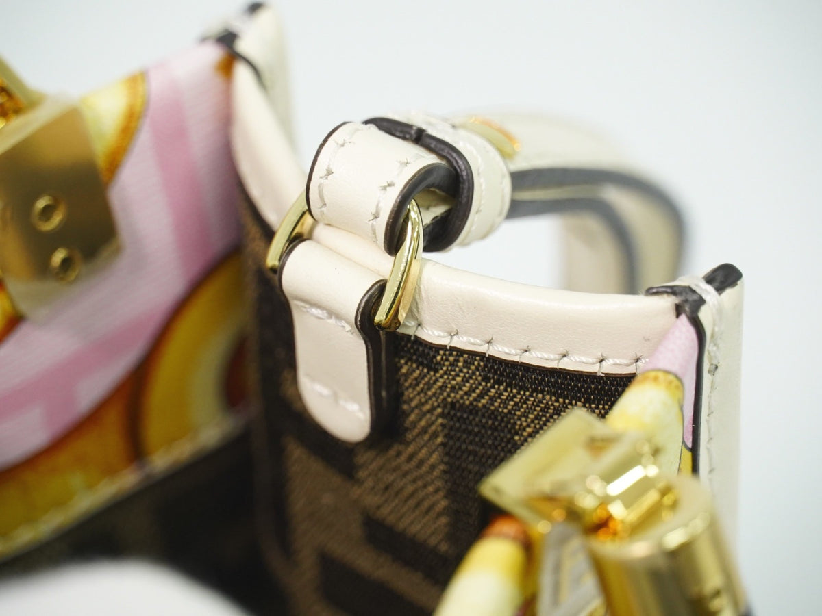 Fendi X Versace Fendace Convertible Sunshine Shopper Printed Laminated Leather Multicolour Leather Tote Bag Bag (Pre-Owned)