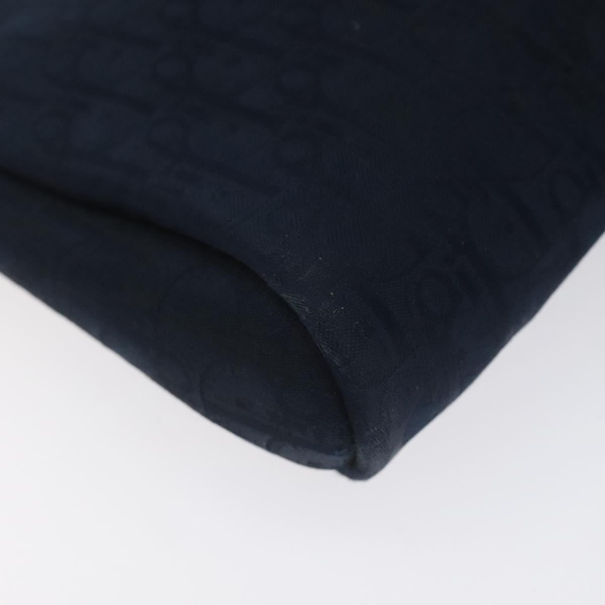 Christian Dior Vintage Trotter Embroidered Diorissimo Canvas Navy Canvas Clutche & Pouche Bag (Pre-Owned)