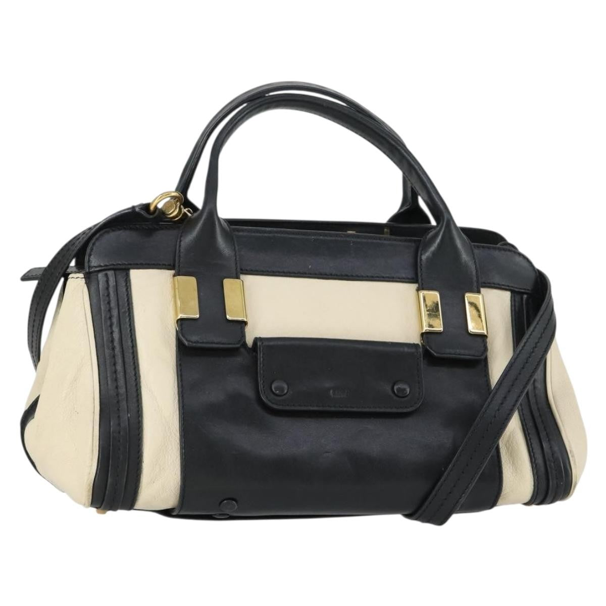 Chloe Alice Satchel Leather White Leather Handbag (Pre-Owned)