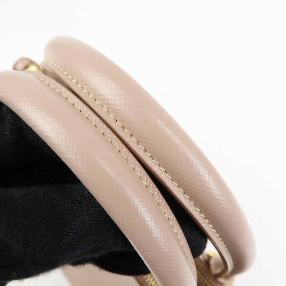 Prada Galliera Saffiano Leather With Applique Pink Leather Handbag (Pre-Owned)