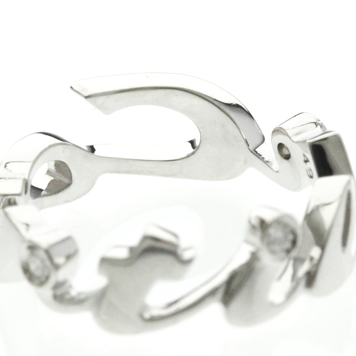 Cartier Signature 18K White Gold Silver White_Gold Ring Jewelry (Pre-Owned)