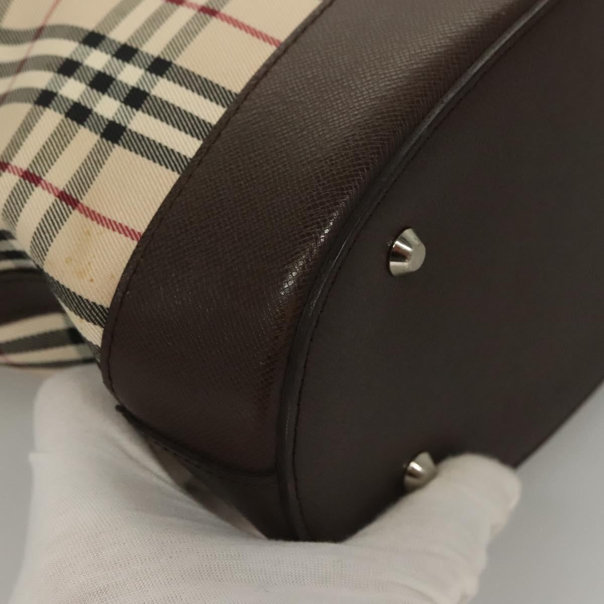 Burberry Nova Check Tote Canvas Check Pattern Beige Canvas Tote Bag Bag (Pre-Owned)