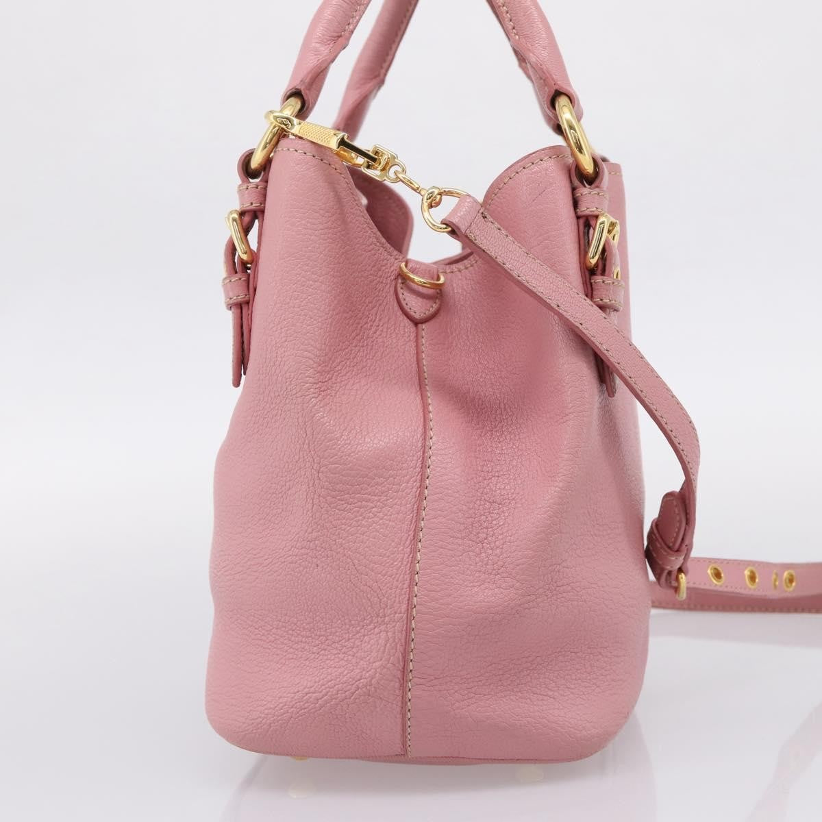 Miu Miu Madras Convertible Leather Pink Leather Tote Bag Bag (Pre-Owned)