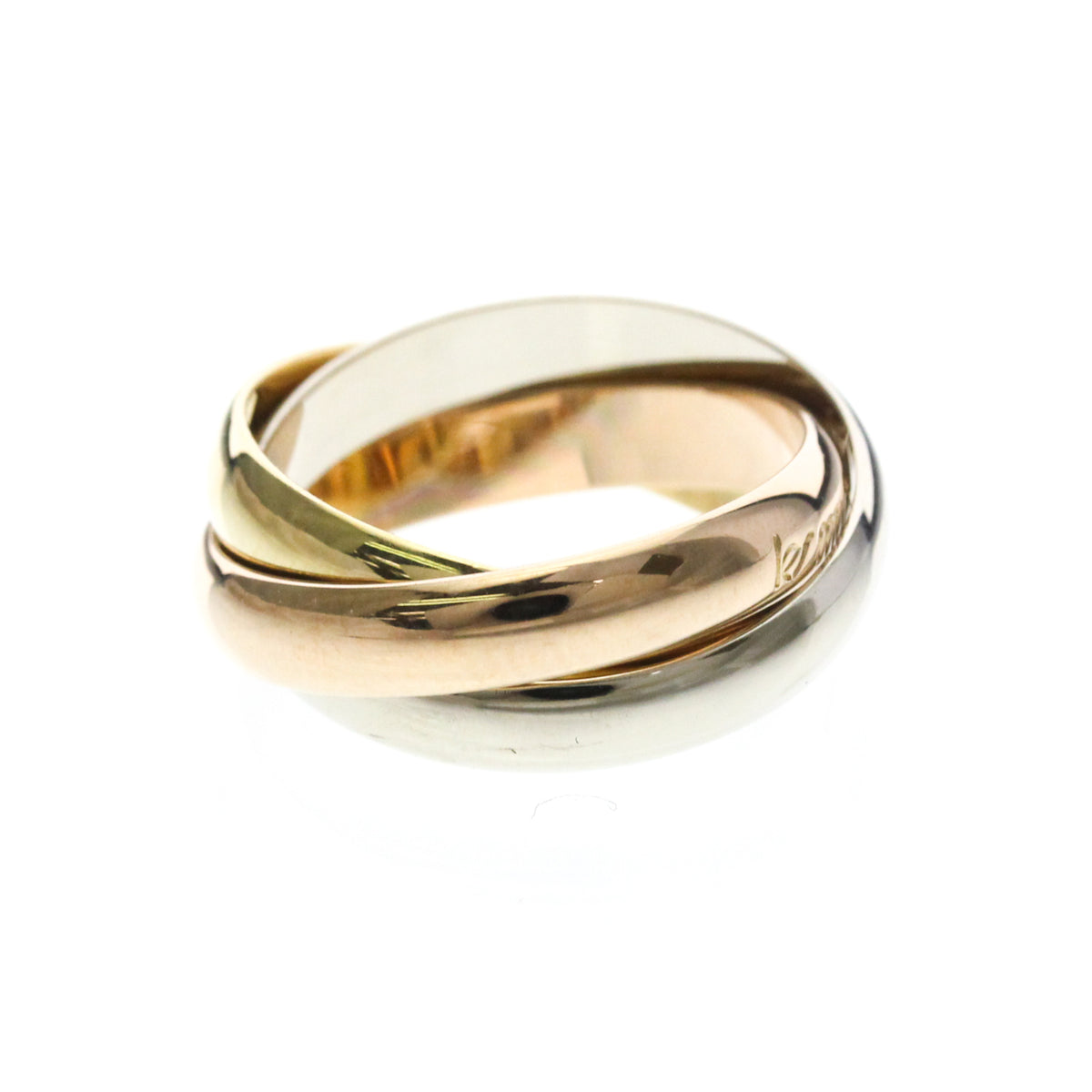 Cartier Trinity 18K Tricolor Gold Gold Gold Ring Jewelry (Pre-Owned)
