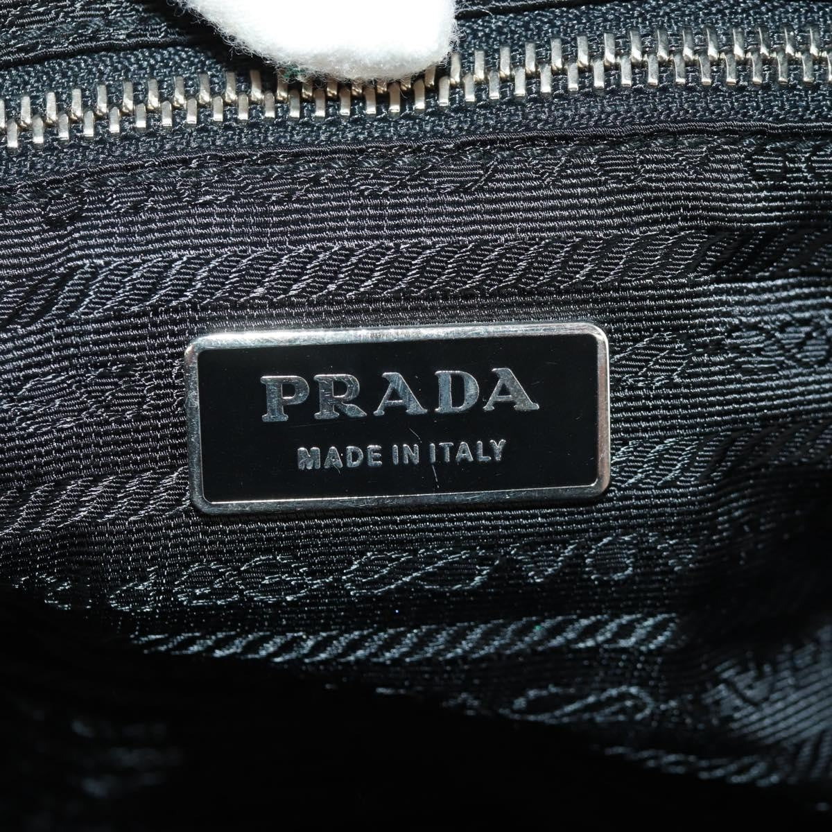 Prada Double Pocket Drawstring Tessuto Black Nylon Shoulder Bag Bag (Pre-Owned)