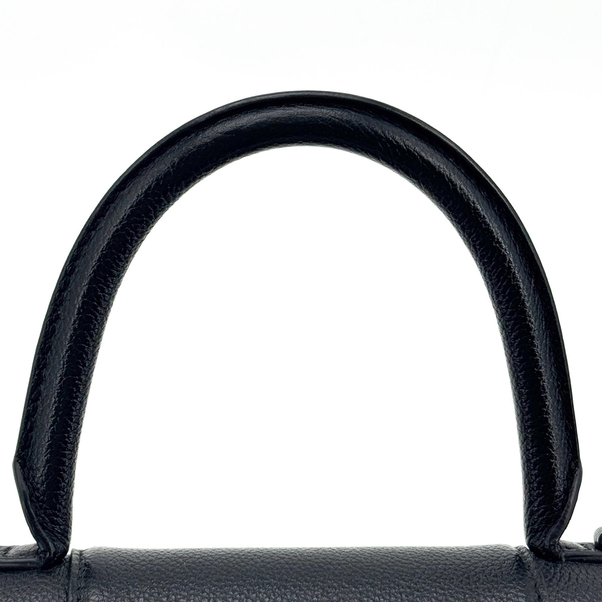 Balenciaga Hourglass Top Handle Leather Black Leather Handbag (Pre-Owned)