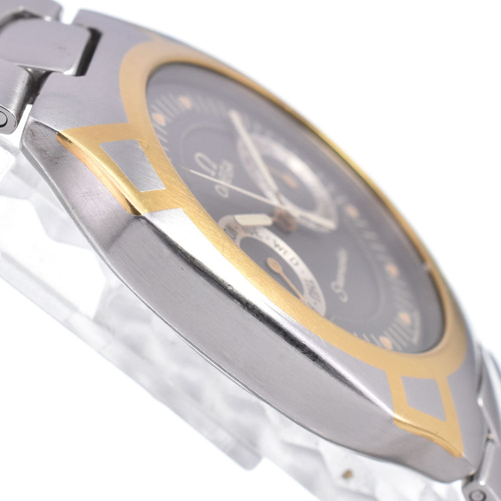 Omega Seamaster Polaris Day-Date Quartz Stainless Steel With Plated Metal Watch (Pre-Owned)