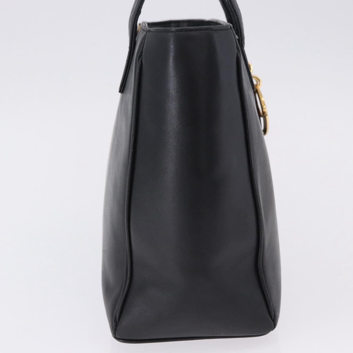 Christian Dior Vintage Tote Leather Black Leather Tote Bag Bag (Pre-Owned)