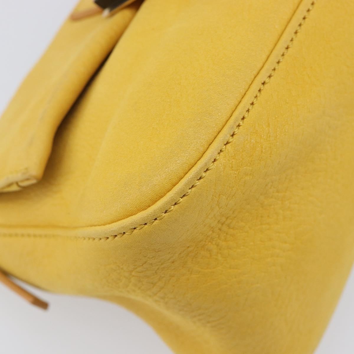 Fendi Fendi Mamma Baguette Monogram Canvas Yellow Leather Handbag (Pre-Owned)